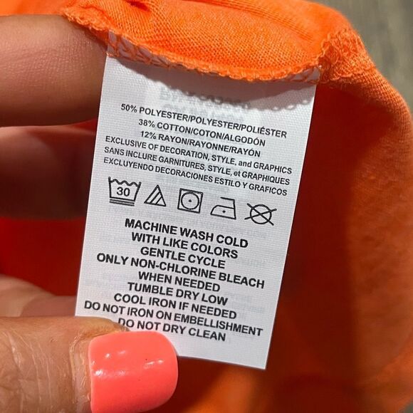 NWOT 2 Pack Womens Shirts V-Neckline Short Sleeve Pullover Orange Size L - Picture 3 of 5